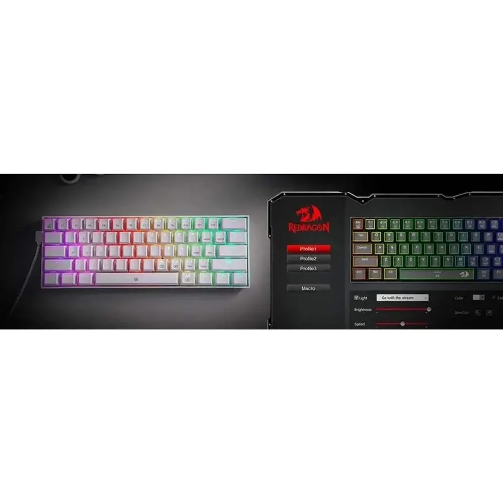 Redragon K630 Dragonborn 60% RGB Hot-Swappable Mechanical Gaming Keyboard NIB